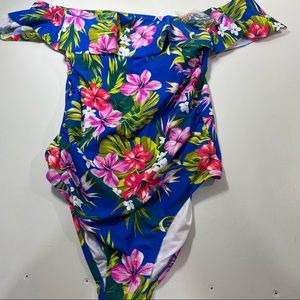 NWT Kona Sol Floral One Piece Swimsuit 14